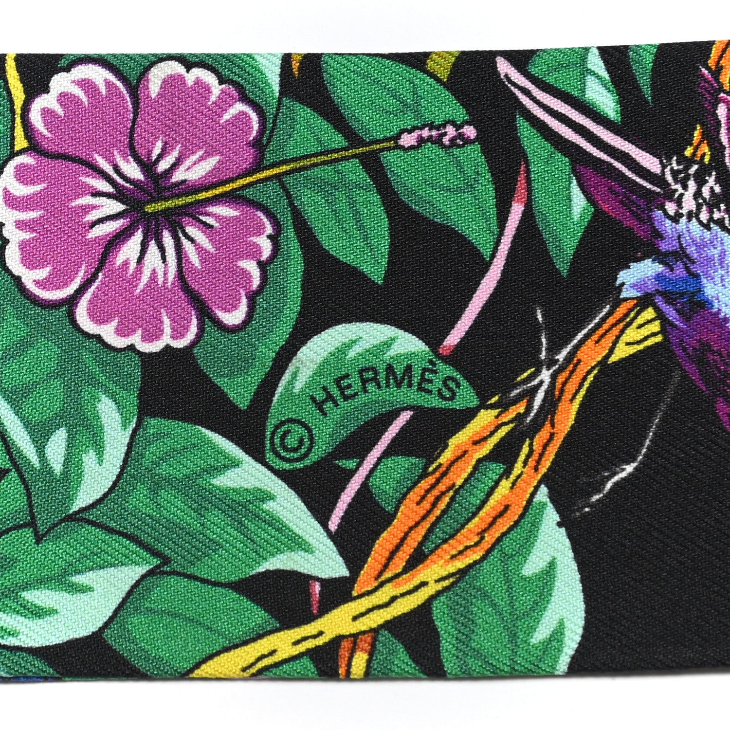 Hermes Silk Jungle Love Love Twilly Black Vert Rose Vif 5 of 5
