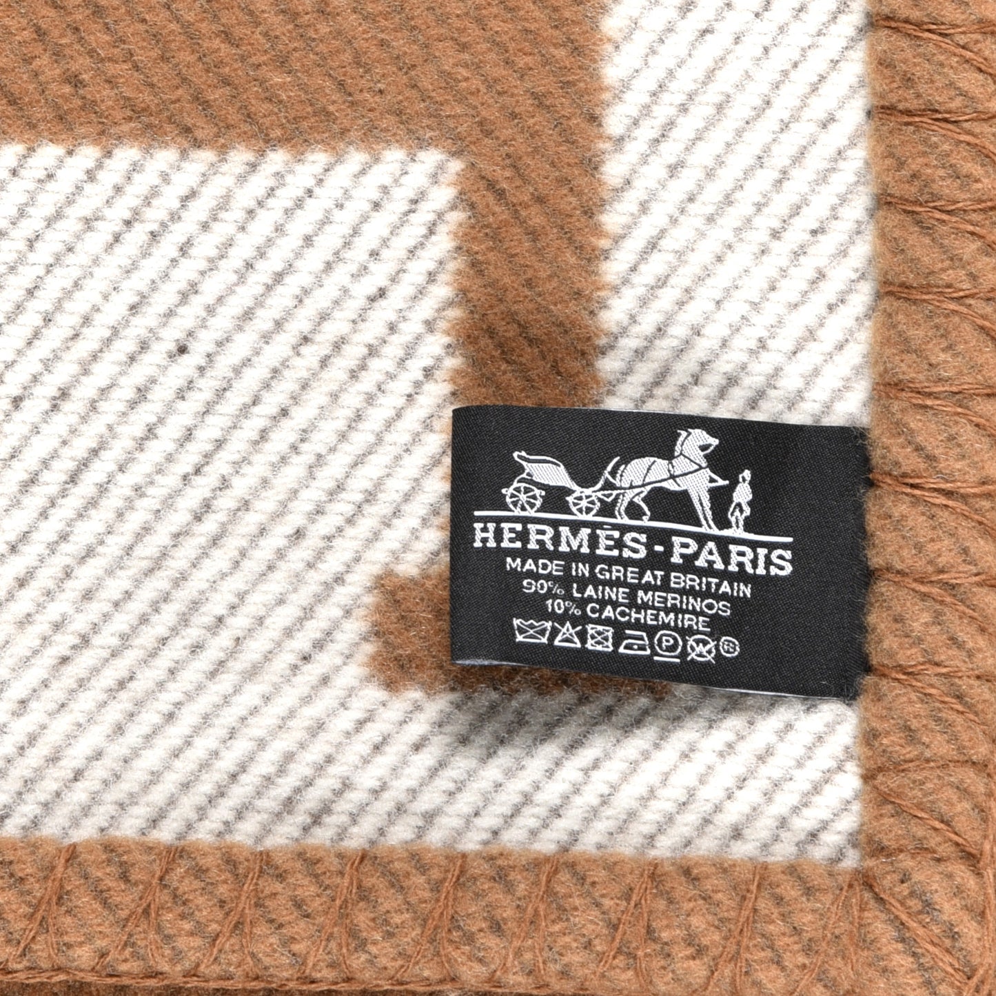 Wool Cashmere Avalon Blanket Ecru Camel