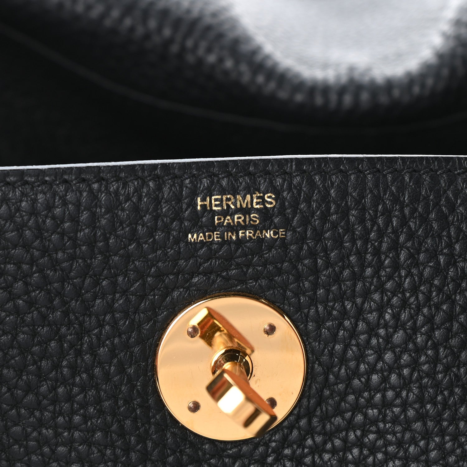 Hermes Taurillon Clemence Lindy 26 Black 6 of 9