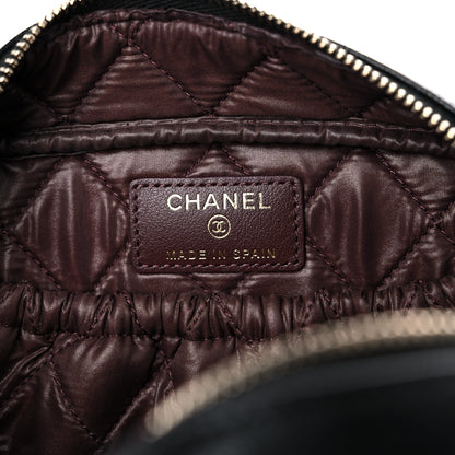 Chanel Caviar Quilted Curvy Pouch Cosmetic Case Black 6 of 10