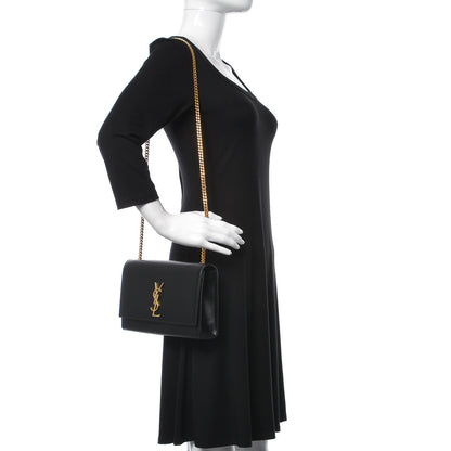 Saint Laurent Grain De Poudre Medium Classic Monogram Kate Satchel Black 2 of 9