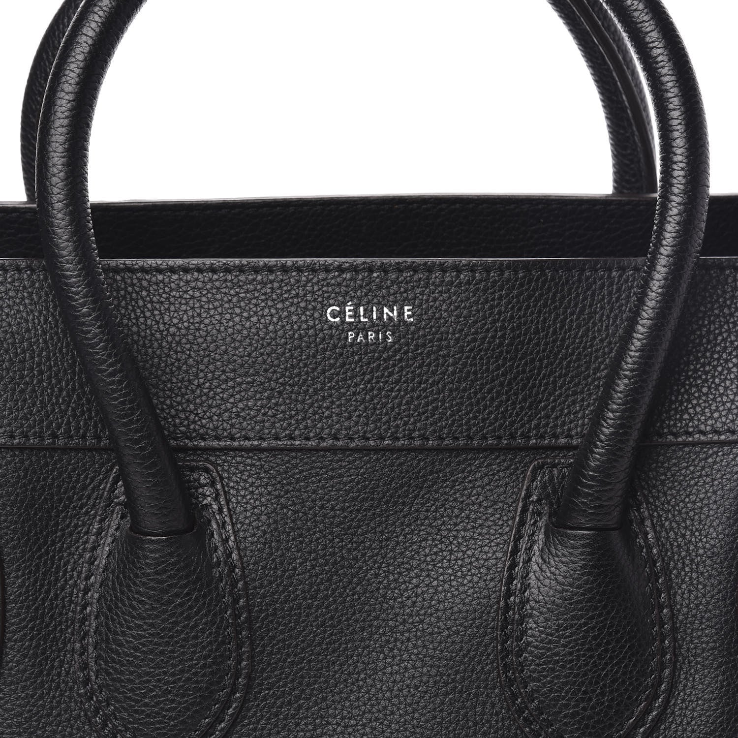 Celine Drummed Calfskin Mini Luggage Black 10 of 10