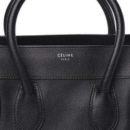 Celine Drummed Calfskin Mini Luggage Black 10 of 10