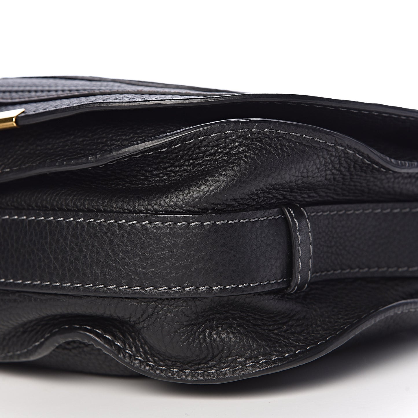 Calfskin Medium Marcie Round Crossbody Bag Black