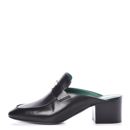 Hermes Goatskin Paradis Mules 38.5 Black 1 of 9