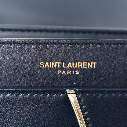Saint Laurent Lambskin Quilted Le Maillon Satchel Marine 7 of 11