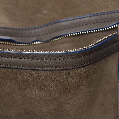 Celine Supple Calfskin Medium Phantom Luggage Khaki Cobalt Trim 7 of 14