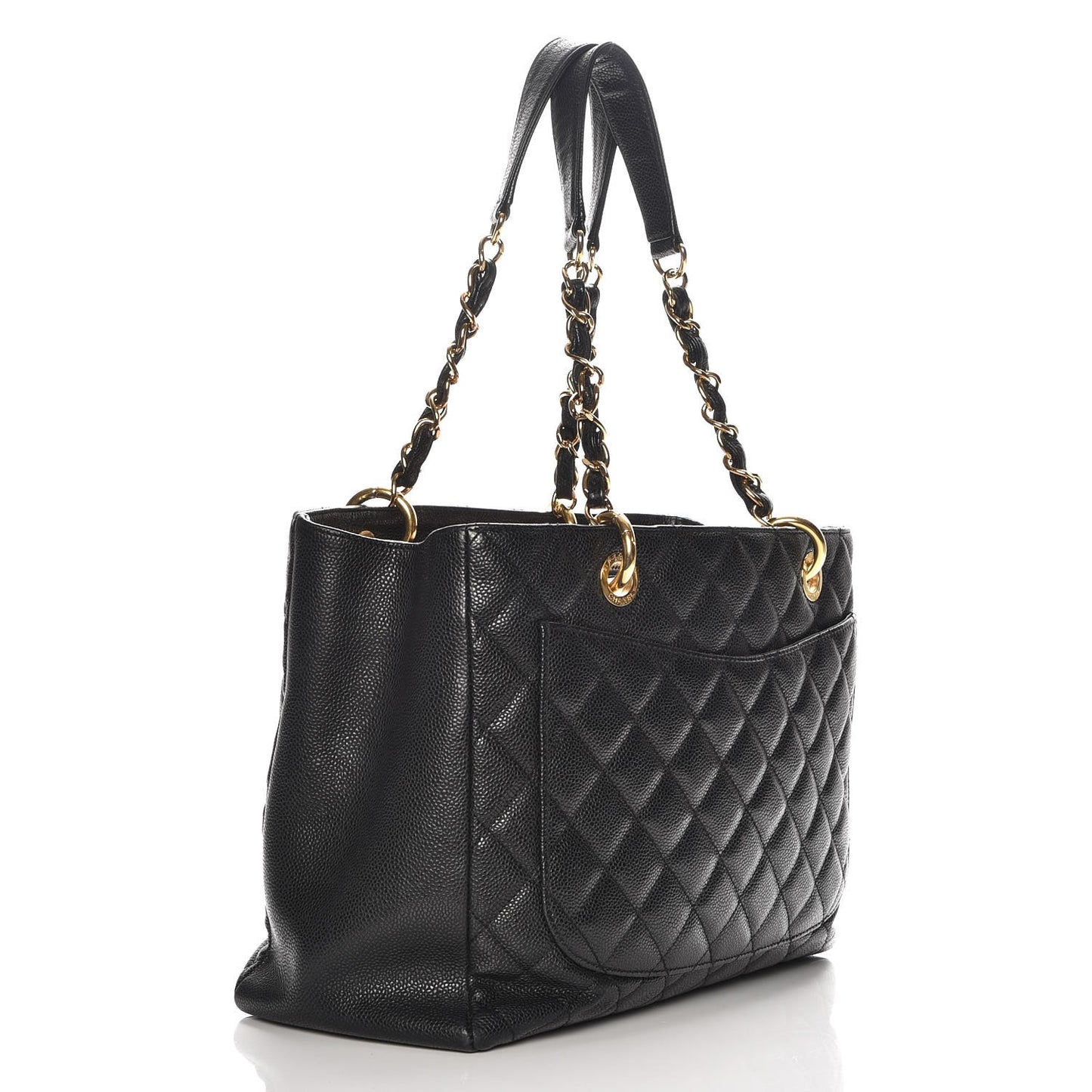 Caviar Quilted Grand Shopping Tote GST Black