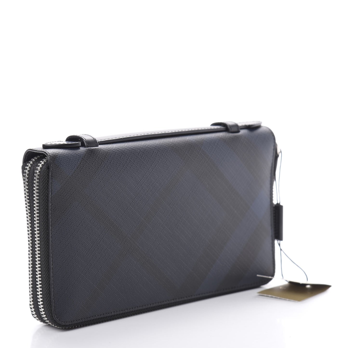 London Check Travel Wallet Navy Black
