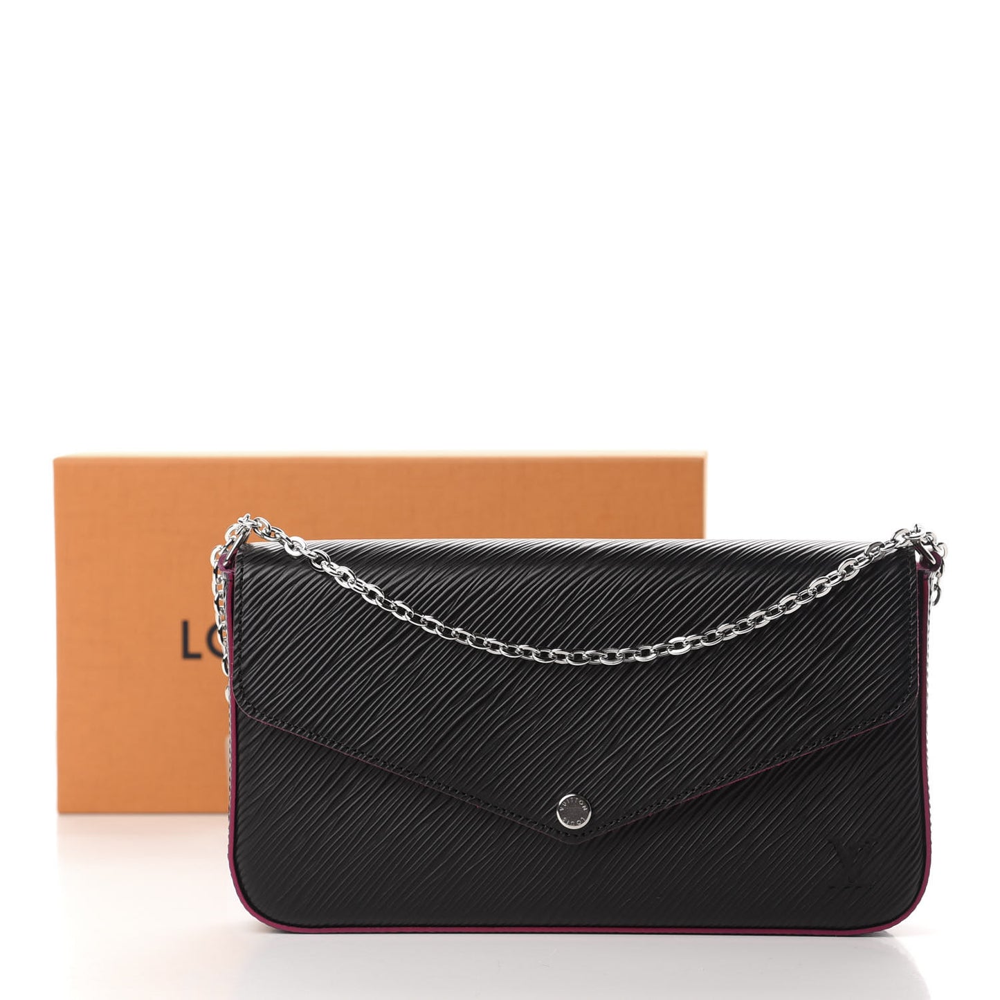 Epi Pochette Felicie Black Hot Pink