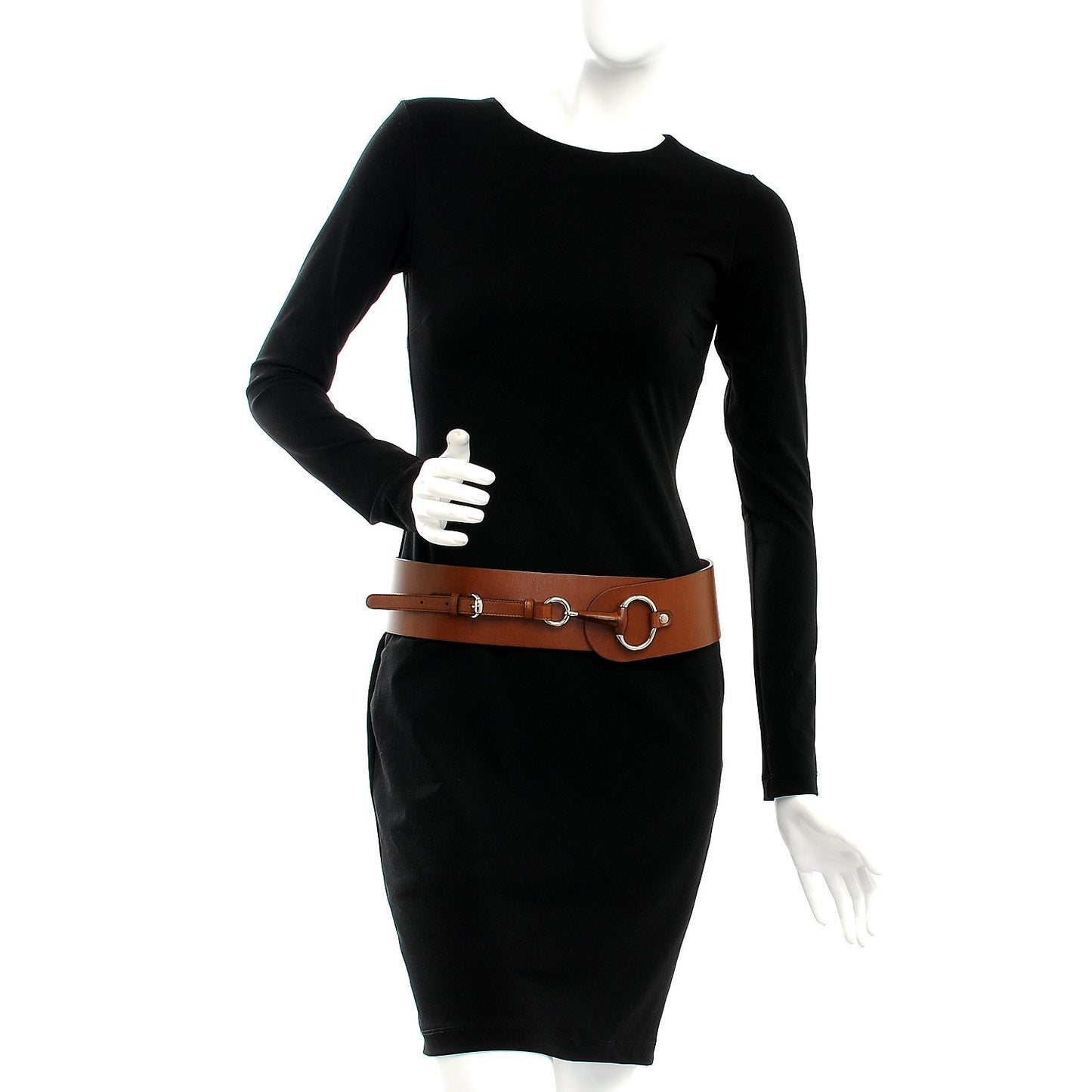 Calfskin Horsebit Wide Belt 85 34 Brown