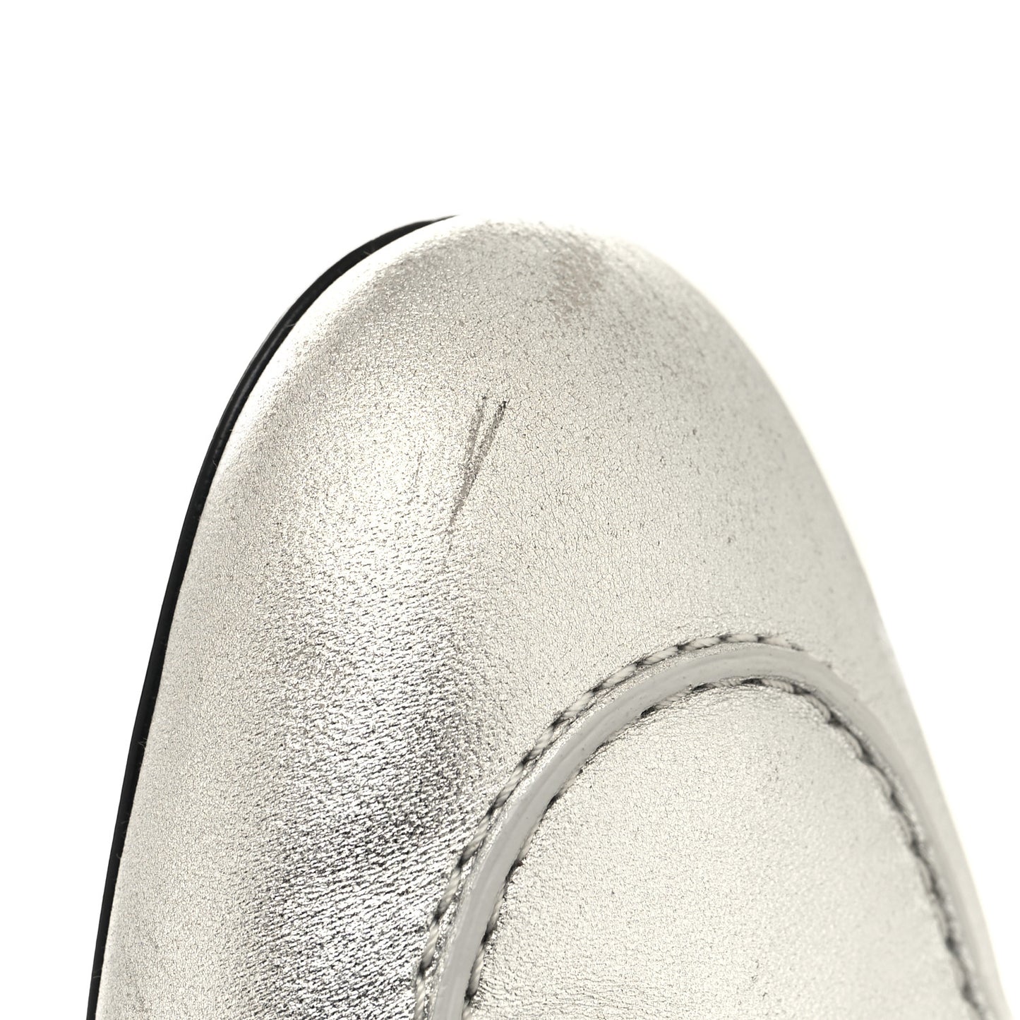 Metallic Nappa Trocadero Mule 38.5 Gris Argente