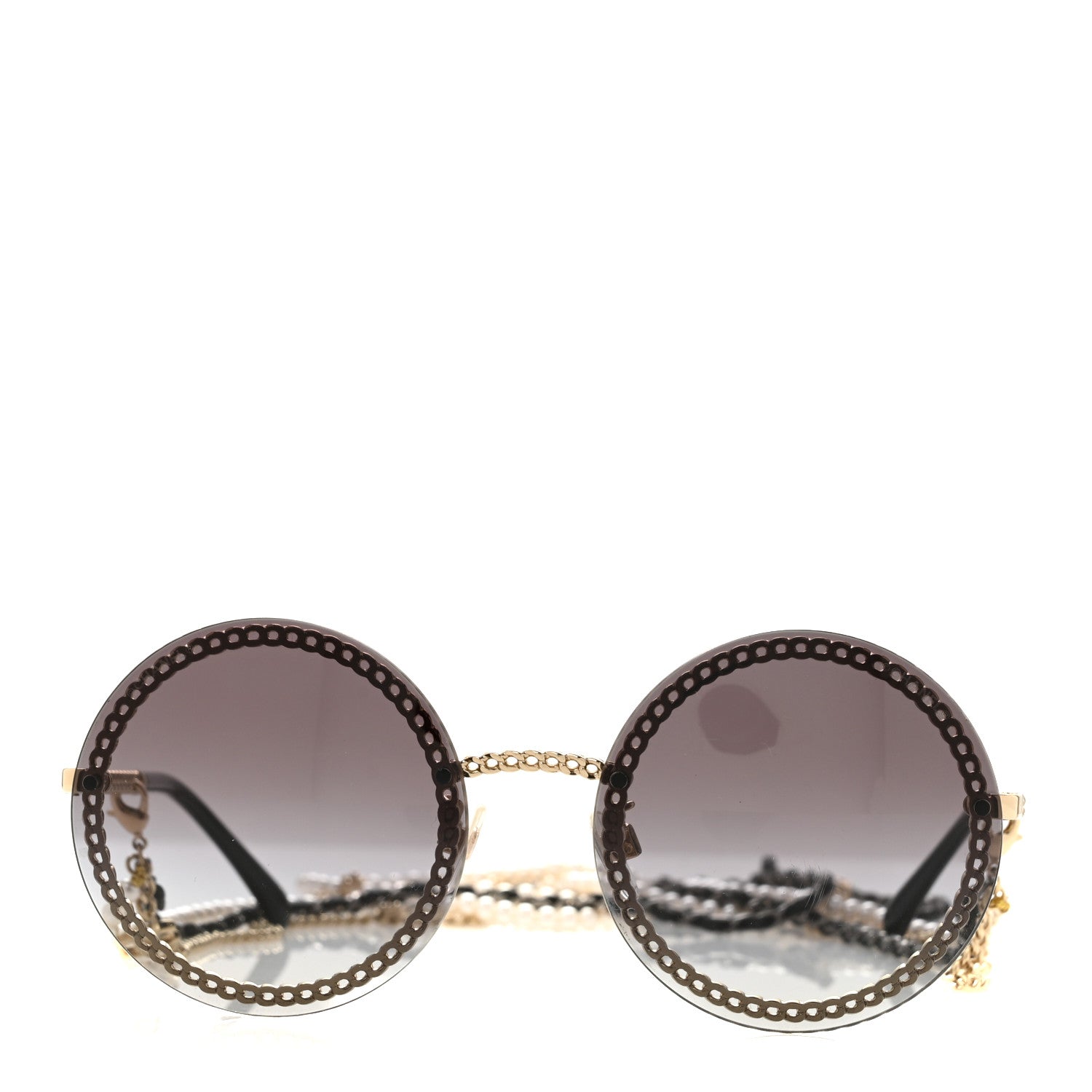 Chanel Round Chain Sunglasses 4245 Gold 2 of 7