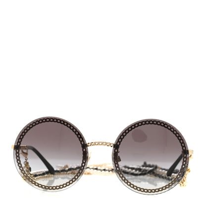 Chanel Round Chain Sunglasses 4245 Gold 2 of 7