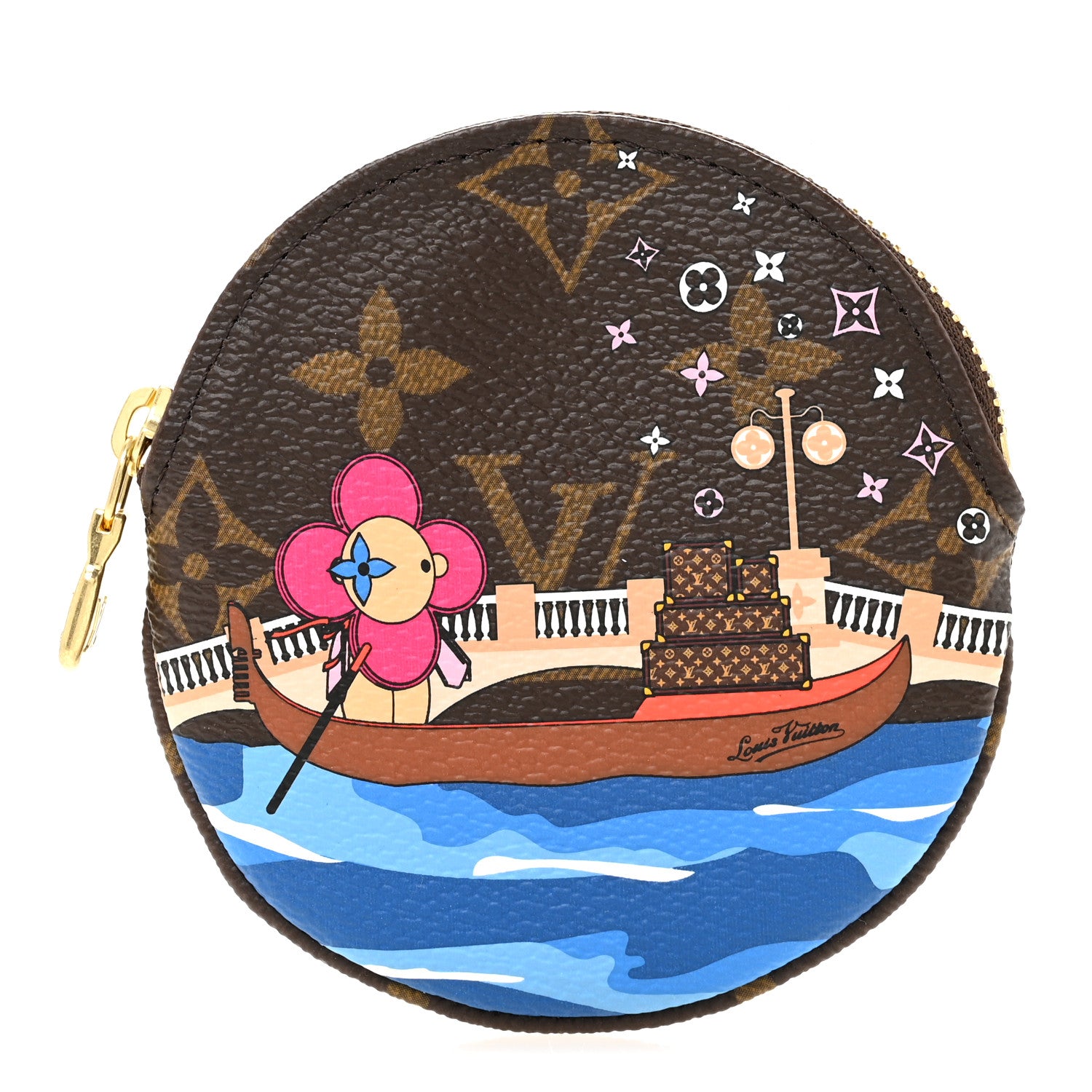 Louis Vuitton Monogram 2019 Christmas Animation Round Coin Purse Blue 1 of 8