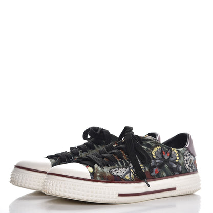 Valentino Garavani Canvas Butterfly Applique Embroidered Low Top Sneakers 40 Military Green 3 of 12
