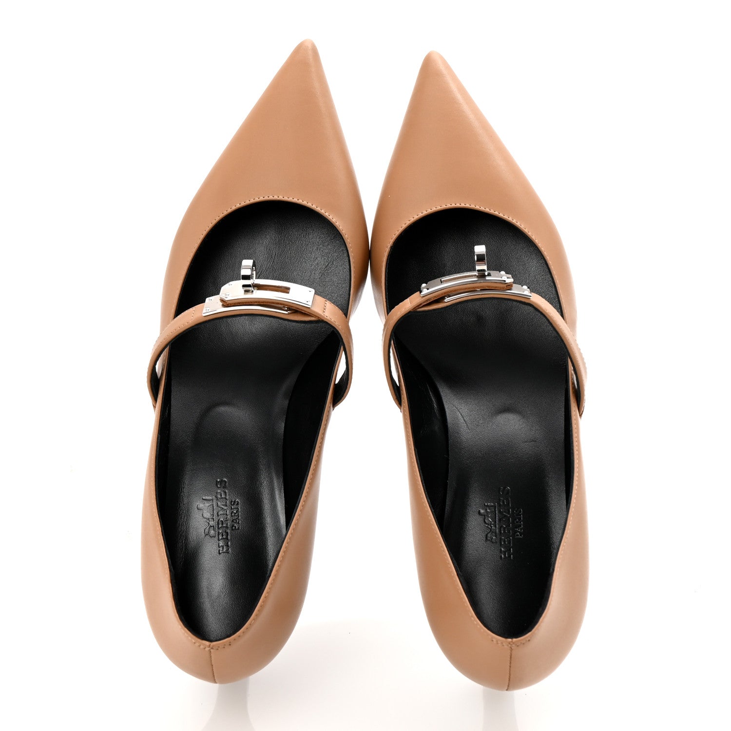 Hermes Calfskin Kiara 40 Pumps 36.5 Naturel Clair 2 of 10