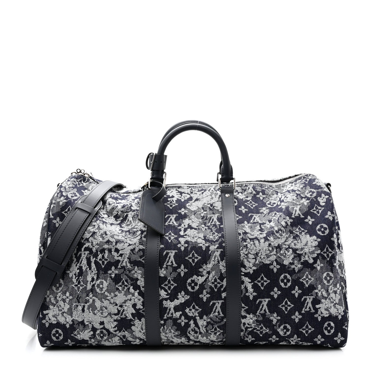 Louis Vuitton Monogram Tapestry Keepall Bandouliere 50 Bleu 1 of 11