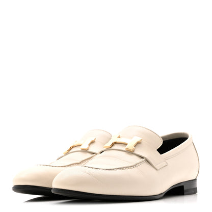 Hermes Calfskin Womens Paris Loafers 37 White 4 of 13