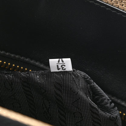 Prada Jacquard Saffiano Triangolo Symbole Embroidered Small Tote Black Corda 6 of 9