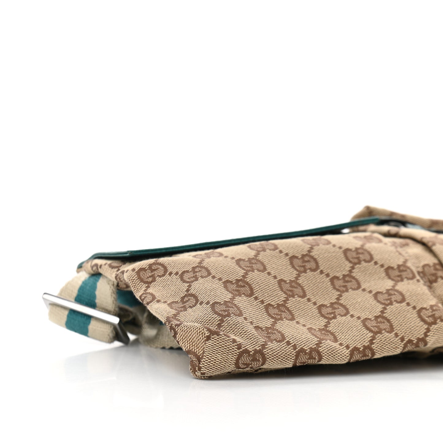 GG Monogram Web Double Pocket Belt Bag Turquoise