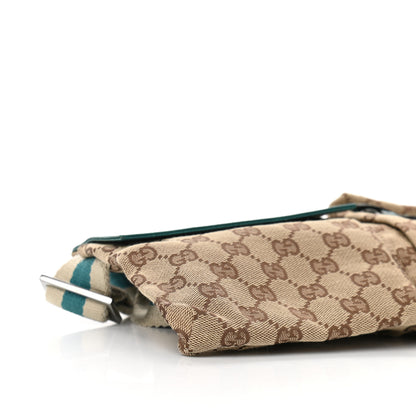 Gucci GG Monogram Web Double Pocket Belt Bag Turquoise 8 of 9
