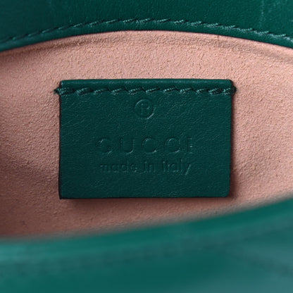 Gucci Calfskin Matelasse Super Mini GG Marmont Shoulder Bag Emerald Green 6 of 8