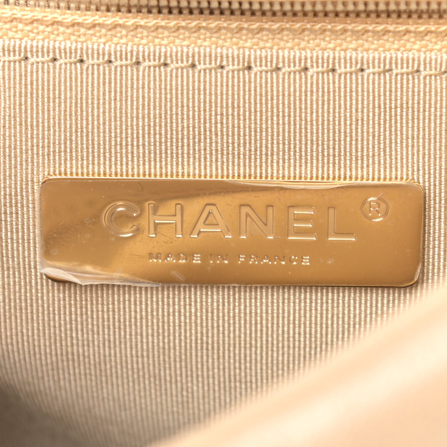 Lambskin Quilted Large Chanel 19 Flap Dark Beige