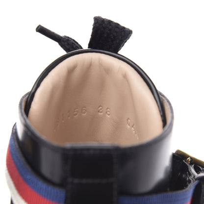 Gucci Calfskin Sylvie Web Womens Lace Up Combat Boots 38 Black 6 of 8
