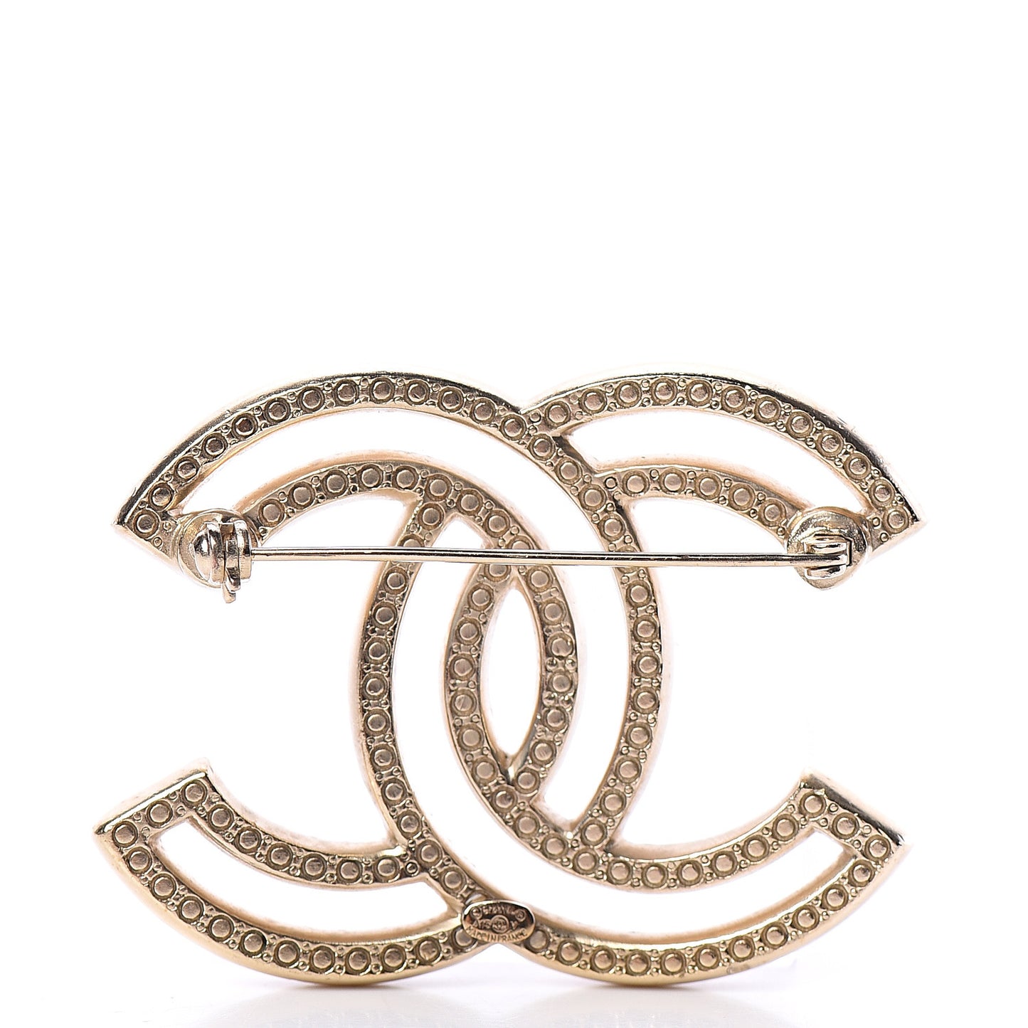 Crystal CC Brooch Light Gold