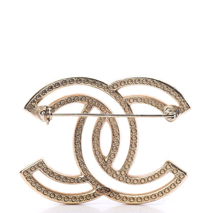 Chanel Crystal CC Brooch Light Gold 2 of 3
