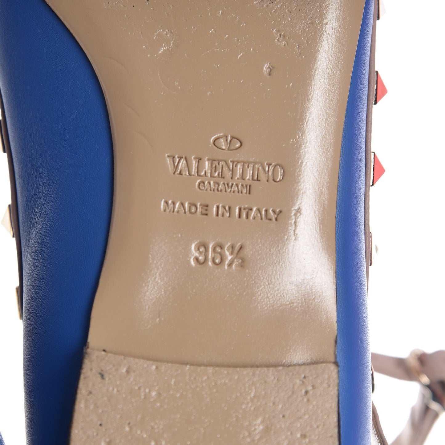 Nappa Rockstud Cage Ballerina Flats 36.5 Light Sapphire Poudre