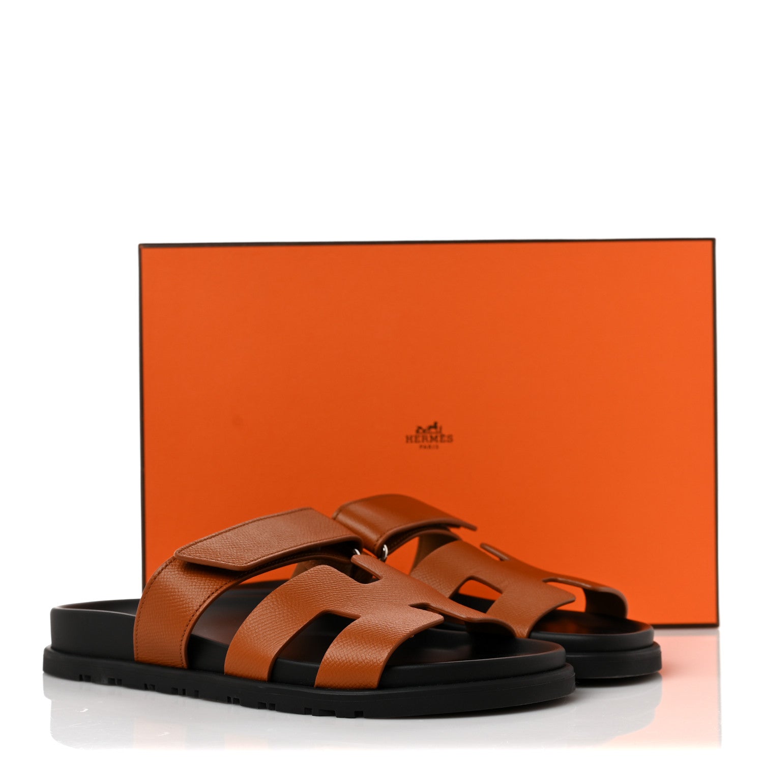 Hermes Epsom Womens Chypre Sandals 37 Natural 9 of 9