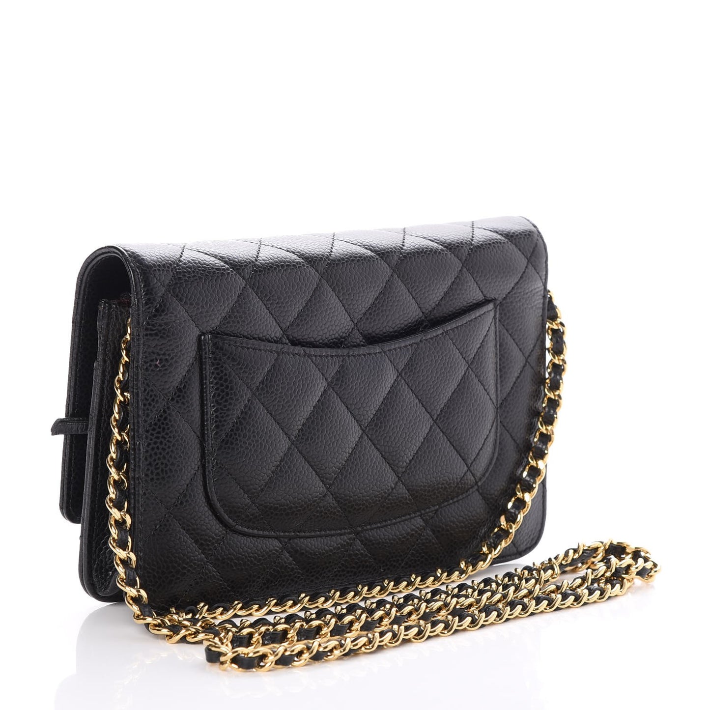 Caviar Quilted Wallet On Chain WOC Black