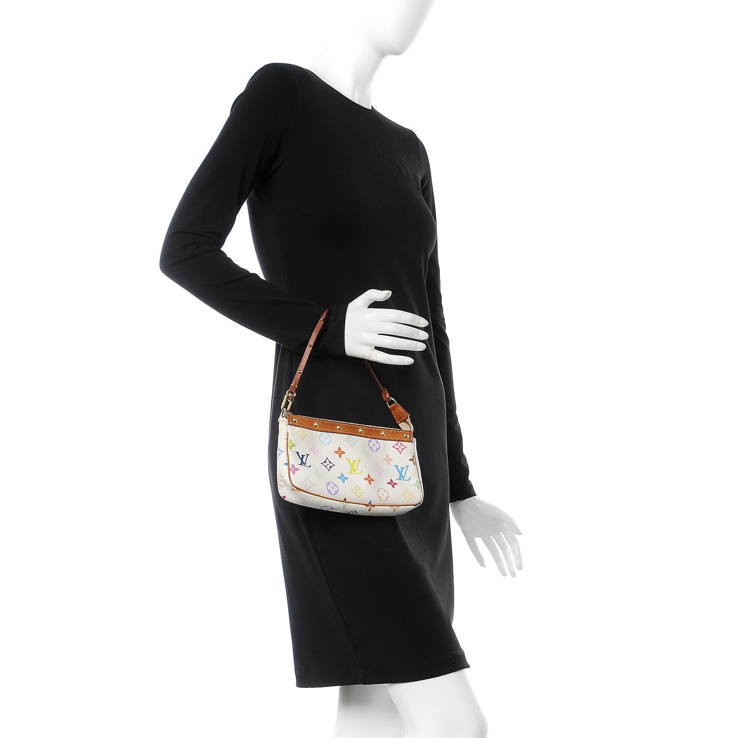 Louis Vuitton Monogram Multicolor Pochette Accessories White 2 of 7