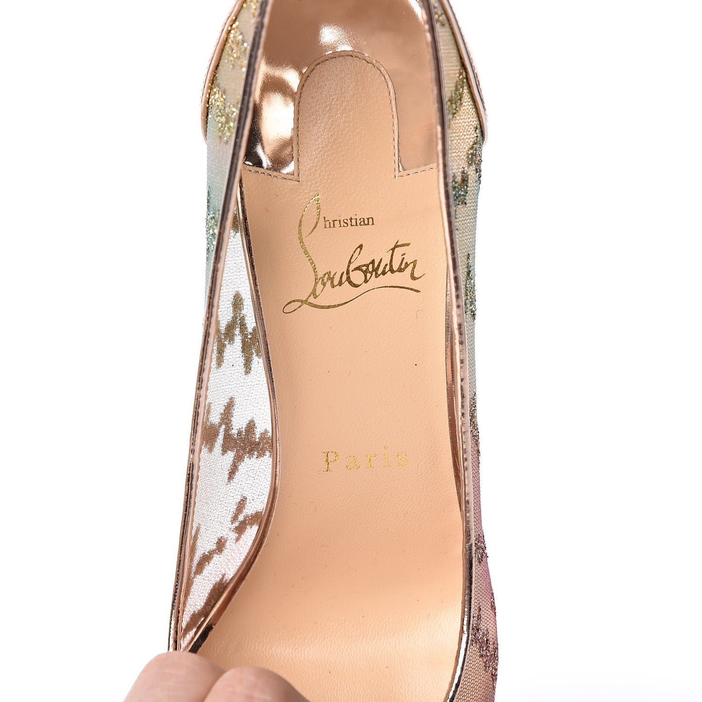 Metallic Rete Lace Chantilly 554 85 Pumps 38.5 Blush Multicolor