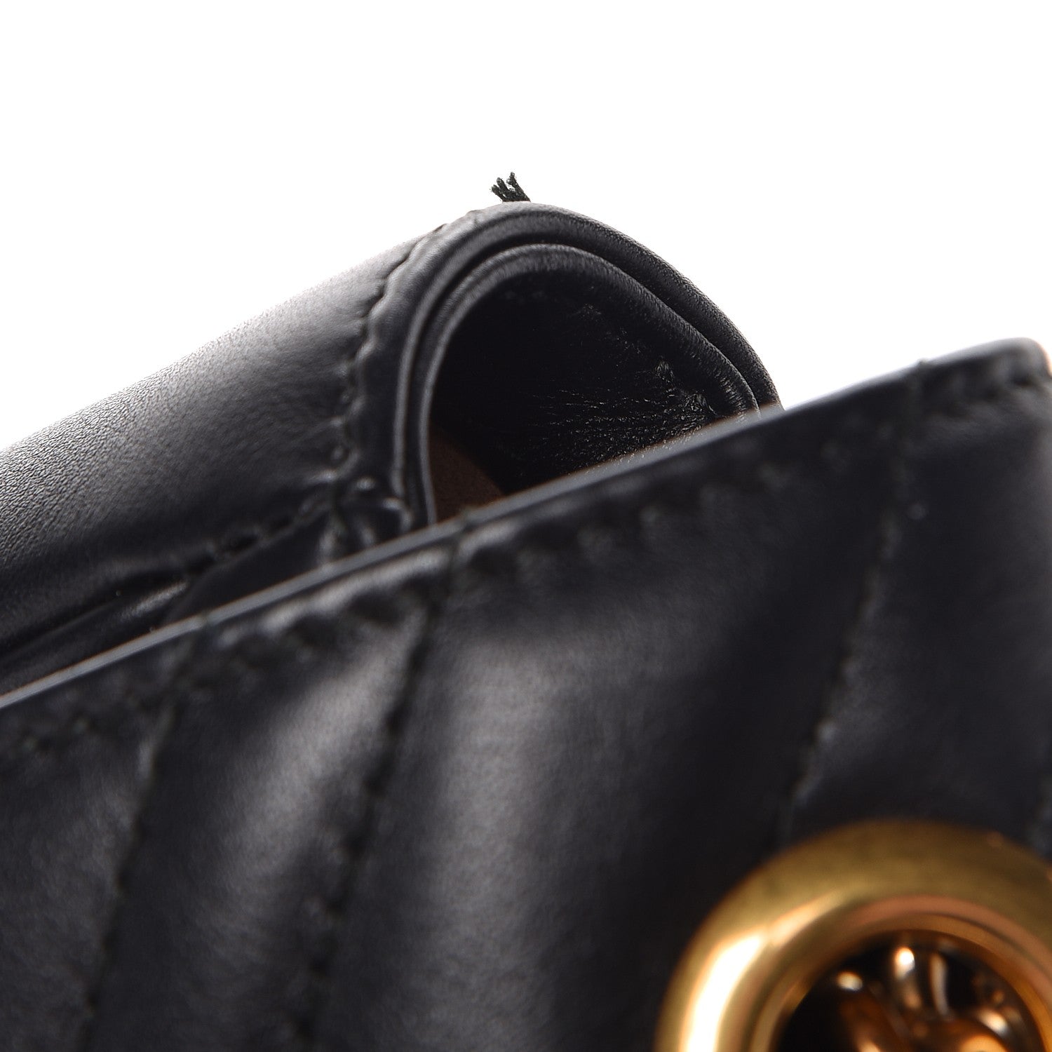 Gucci Calfskin Matelasse Mini GG Marmont Shoulder Bag Black 9 of 9