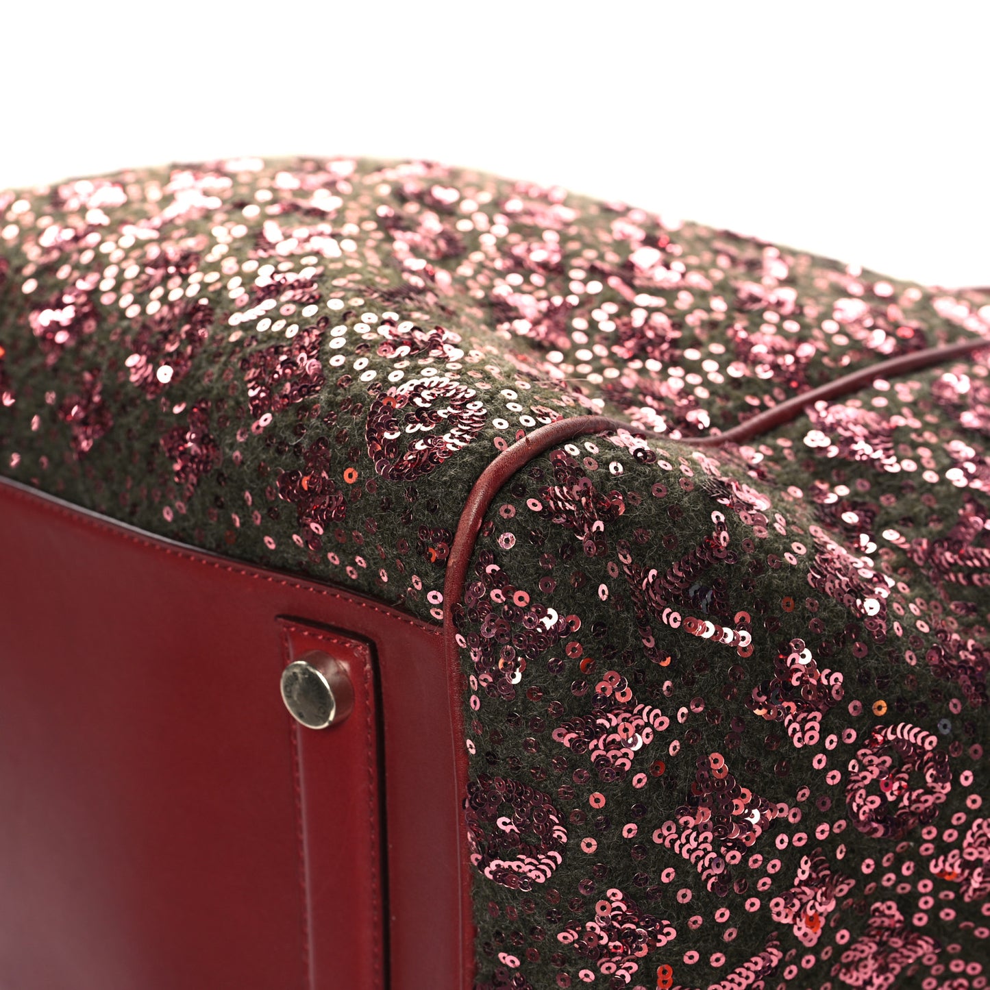 Sequin Monogram Sunshine Express North South Burgundy