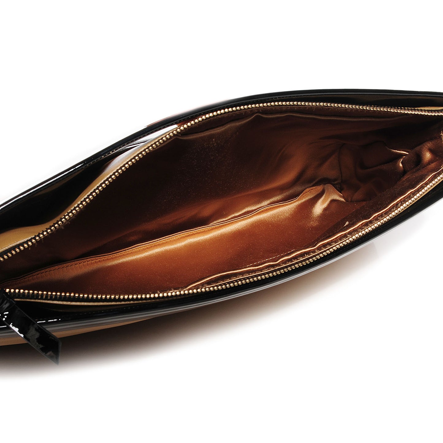 Lambskin Patent Oversized Cocktail Clutch Beige
