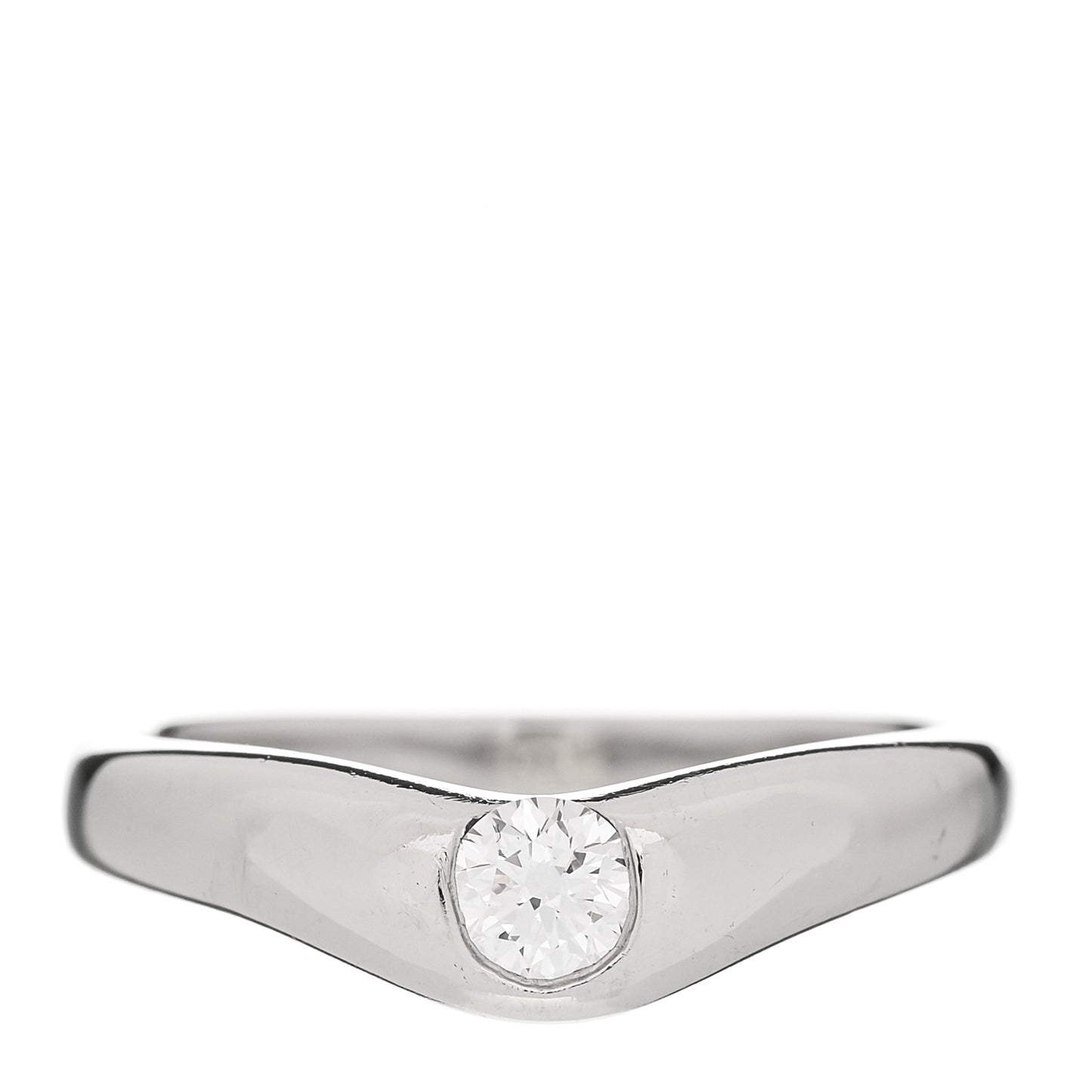 Platinum Diamond Elsa Peretti Curved Band Ring 52 6