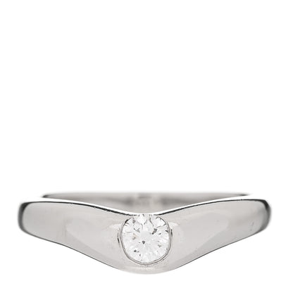 Tiffany Platinum Diamond Elsa Peretti Curved Band Ring 52 6 1 of 7