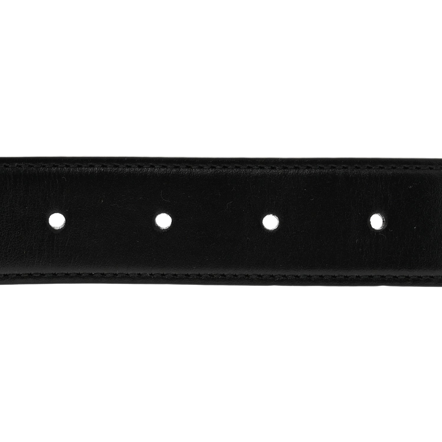 Gucci Calfskin Baguette Crystal Double G 30mm Belt 80 32 Black 4 of 5