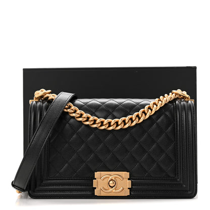 Chanel Caviar Quilted Medium Boy Flap Black 11 of 11