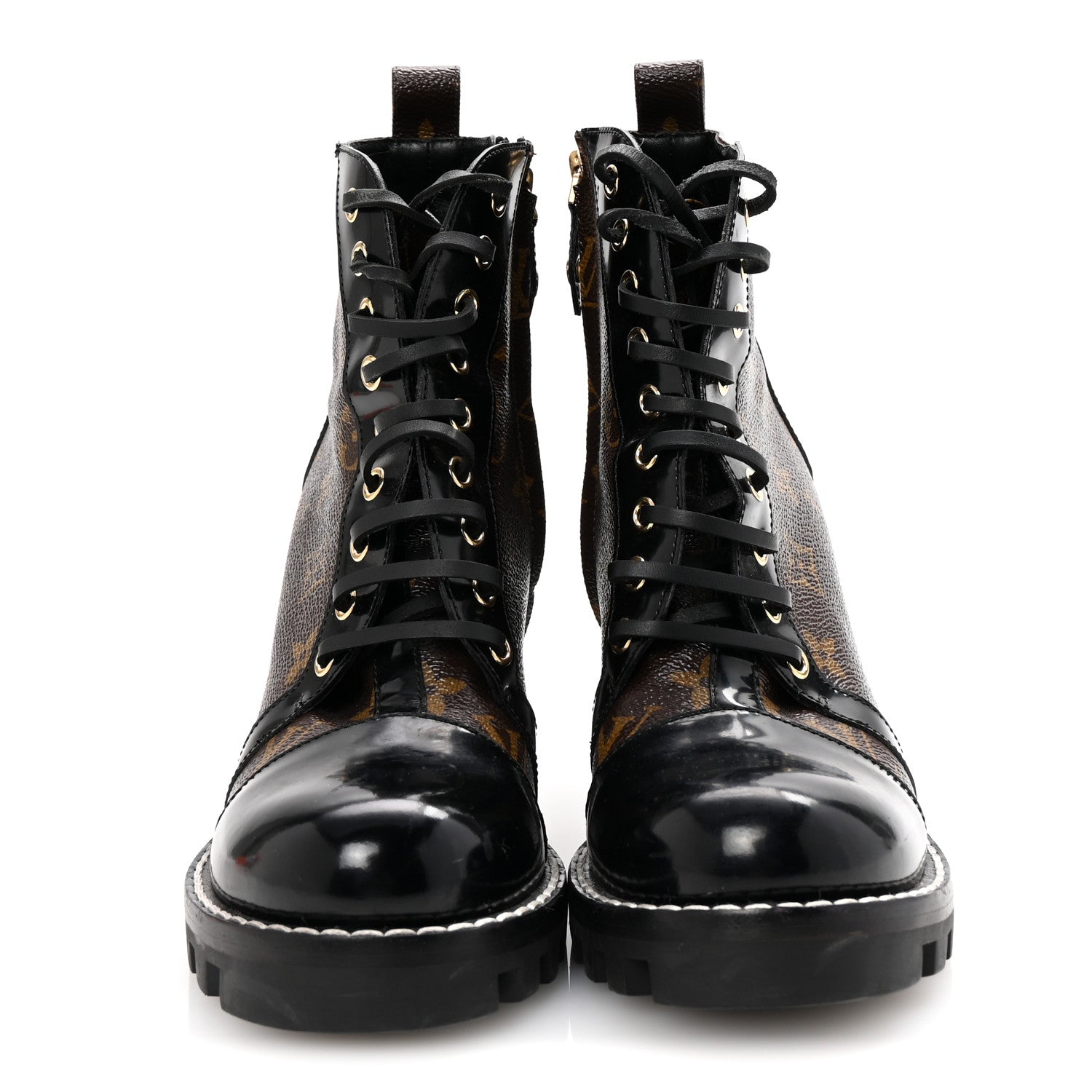 Louis Vuitton Patent Calfskin Monogram Star Trail Ankle Boots 38.5 Black 3 of 8