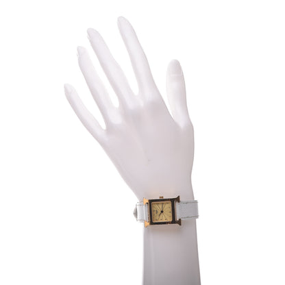 Hermes Stainless Steel Epsom 21mm Heure H Hour Quartz Watch Blanc 2 of 6