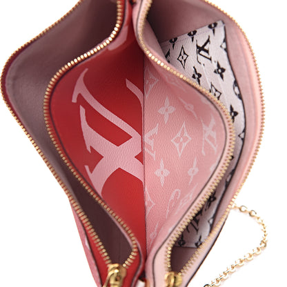 Louis Vuitton Monogram Giant Double Zip Pochette Rouge 6 of 11