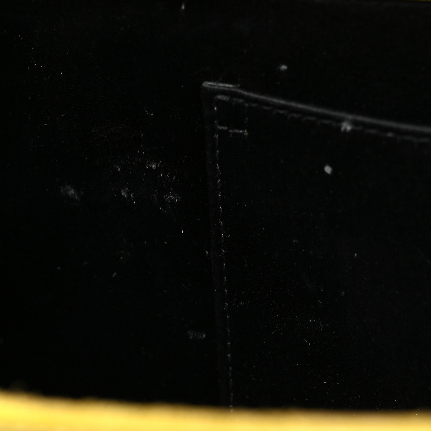 Saint Laurent Textured Patent Calfskin Monogram Large Belle De Jour Clutch Lemon 11 of 12