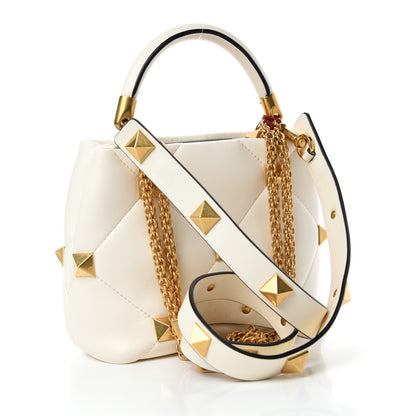 Valentino Garavani Nappa Small Roman Stud The Handle Bag Ivory 3 of 9
