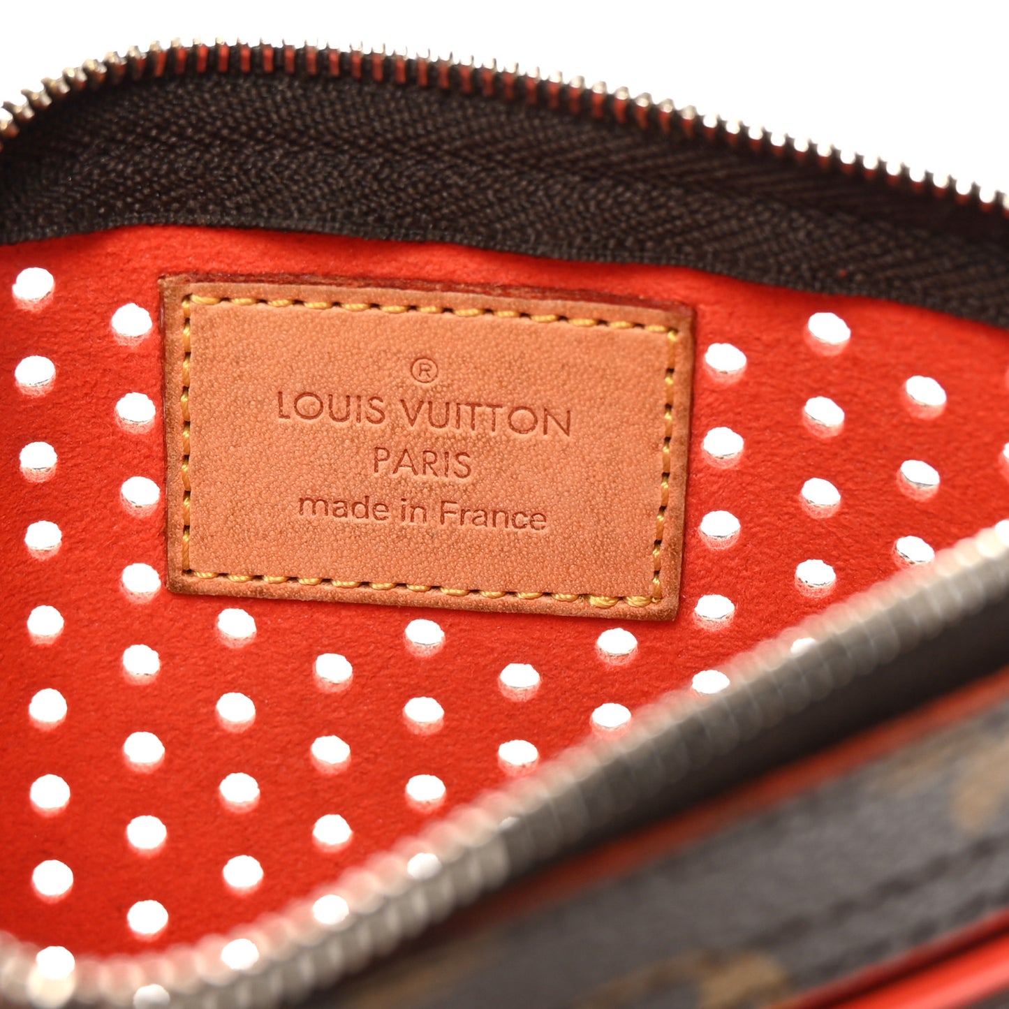 Monogram Perforated Pochette Plat Orange