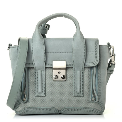 3.1 Phillip Lim Suede Perforated Mini Pashli Satchel Blue 1 of 4